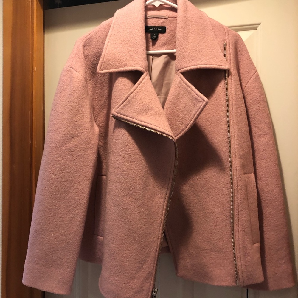 Halogen Moto Coat in Blush